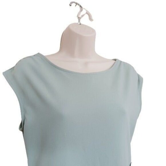 Women's Lace Overlay Midi Dress Moss Green Color Size L Sleeveless Zipper - Picture 6 of 12